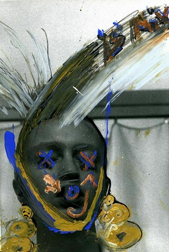 Birgit Jürgenssen, XXO (detail), 1979, Vintage black and white photographs, hand painted with oil, pastels, oil paint, pencil, 24 x 18 cm / 9 1/2 x 7 ins each, Copyright Estate Birgit Jürgenssen, Vienna, Courtesy Estate Birgit Jürgenssen, Vienna and Alison Jacques Gallery, London