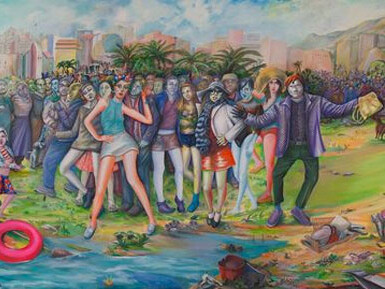 Martial Raysse, Ici Plage, comme ici-bas, detail (Pinault Collection) 