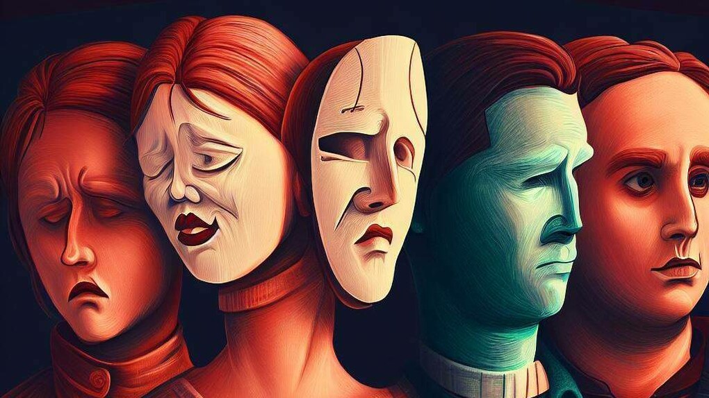 Maschere teatrali che rappresentano diverse emozioni