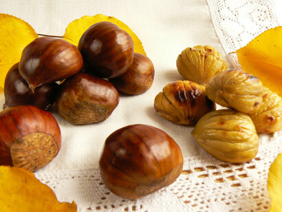 Castagne crude e arrosto