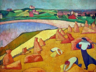 Émile Bernard. Moisson au Bor de la Mer. 1891