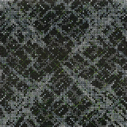 Ding Yi, Appearance of Crosses 2016-5, 2016 Signed and dated on verso. Mixed media on basswood, 240 x 240 cm. Courtesy Timothy Taylor Photo: Ding Yi Art Studio