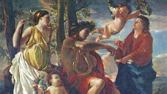 Nicolas Poussin, La inspiración del poeta (detalle), c. 1630