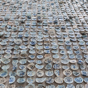 Ai Weiwei Tiger, Tiger, Tiger, 2015, 3,025 Porcelain shards with tiger motif, Dimensions variable