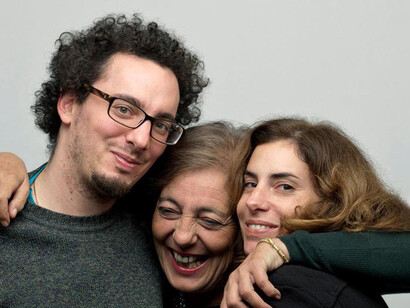 Insieme ai figli Pietro e Viola