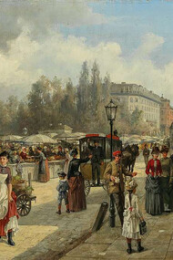 Franz von Persoglia, A view of Naschmarkt in Vienna