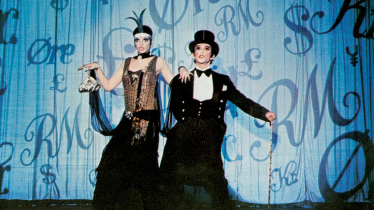 Liza Minnelli (Sally Bowles) and Joel Grey (Master of Ceremonies) in the movie Cabaret (1972) © 1971 Allied Artists Picture Corporation