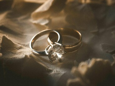 A ring set against a muted background, representing how marriage can be formed by both personal and societal pressures