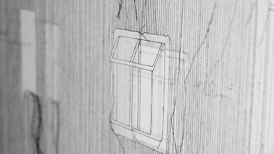 Tal Amitai - Lavi, Light Construction, drawing detail, Chelouche Gallery, Tel-Aviv, 2014. Photography Youval Hai