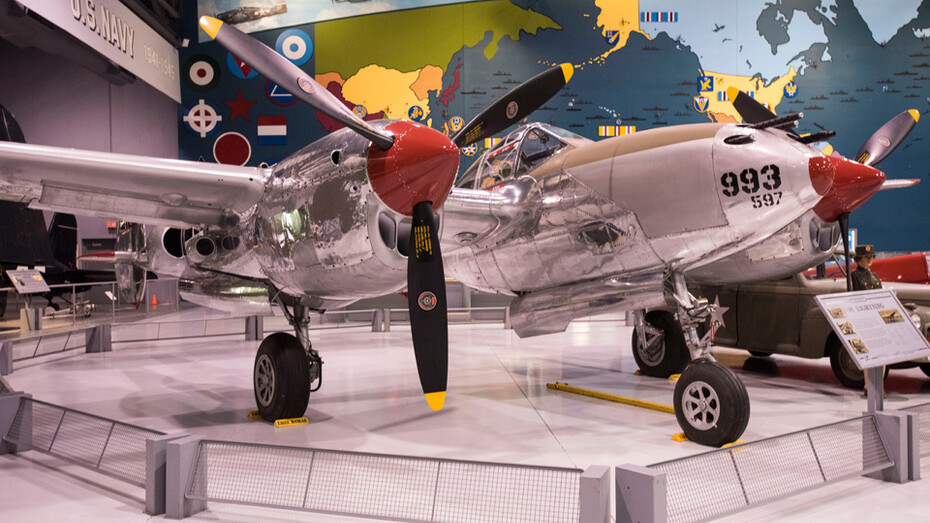 1945 Lockheed P-38L Lightning - N3800L. Courtesy of EAA