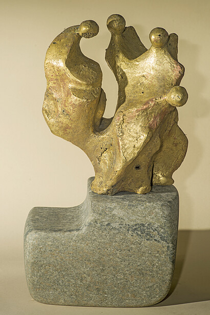 Ideogramma del jazz, bronzo su base in granito, 1954, 26x16x52h cm.