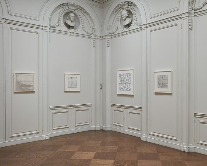 Jacob El Hanani Linescape, Exhibition view. Courtesy of Acquavella Galleries