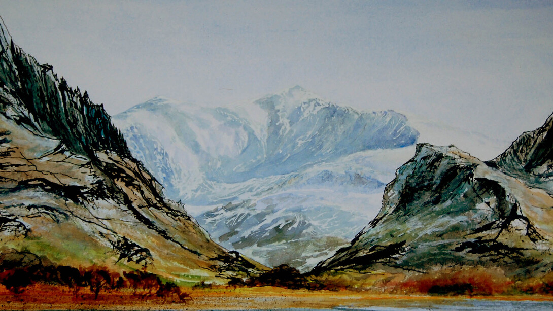 Peter Moore ‘Llyn Nantlle’ pen and ink 2016