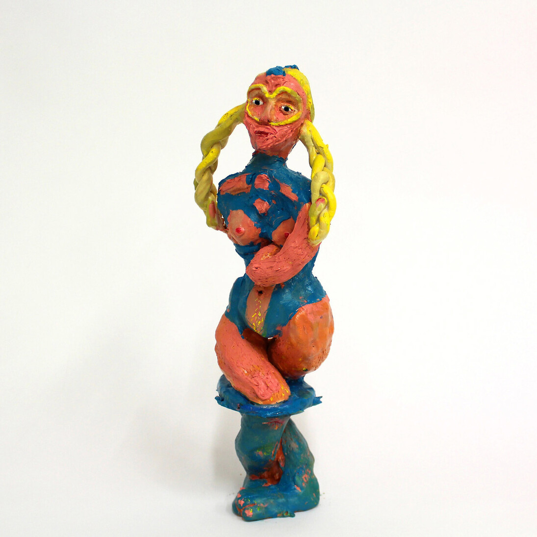 Marlene Steyn, Becoming a braid (Superhero version), 2014, Oil painted ceramics