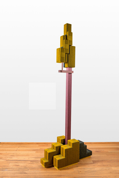 Azadeh Gholizadeh, The Tree, 67x27x11 inches, wool and wood, 2022. Courtesy of the artist and Pentimenti