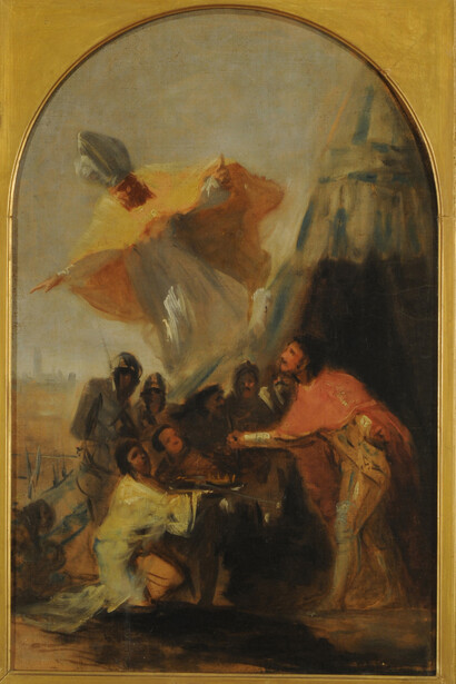 Francisco de Goya y Lucientes, Aparición de San Isidoro al Rey Fernando el Santo ante los muros de Sevilla (detalle), 1798-1800. Cortesía del Museo Nacional de Bellas Artes