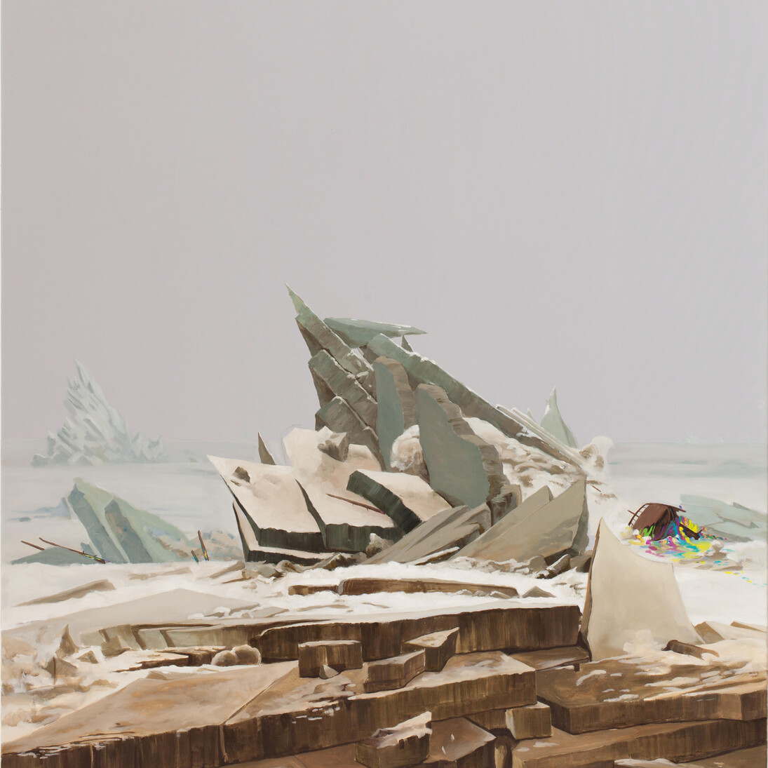 GAMA (b. 1977), Havarie (Ocean Flame), 2013, Oil and acrylic on canvas, 63 x 55 1/4 x 2 in (160 x 140 x 5 cm)