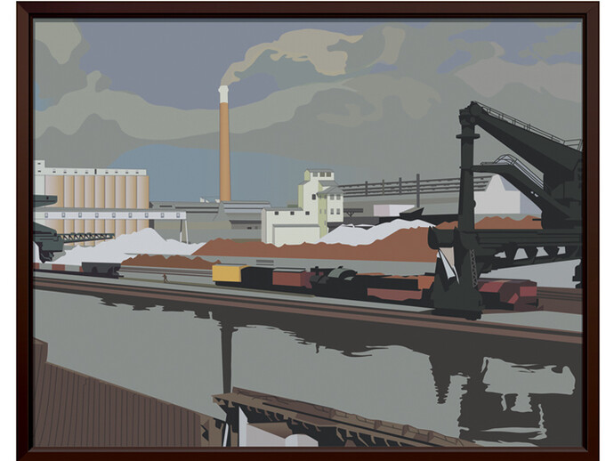 Alain Bublex, Paysage 139 (fantôme de Charles Sheeler, American Landscape), 2014, Epreuve chromogène laminée diasec sur aluminium, 60 x 80 x 5 cm