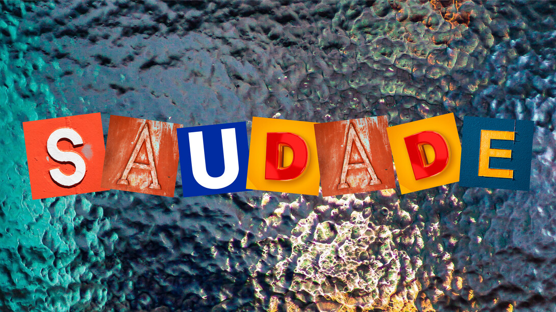 Palavra saudade. Originária do latim "sólitas", que significa solidão, saudade é uma palavra que transcende a simples ausência física de algo ou alguém, uma vez que também traz consigo um sentimento complexo de melancolia, desejo e nostalgia