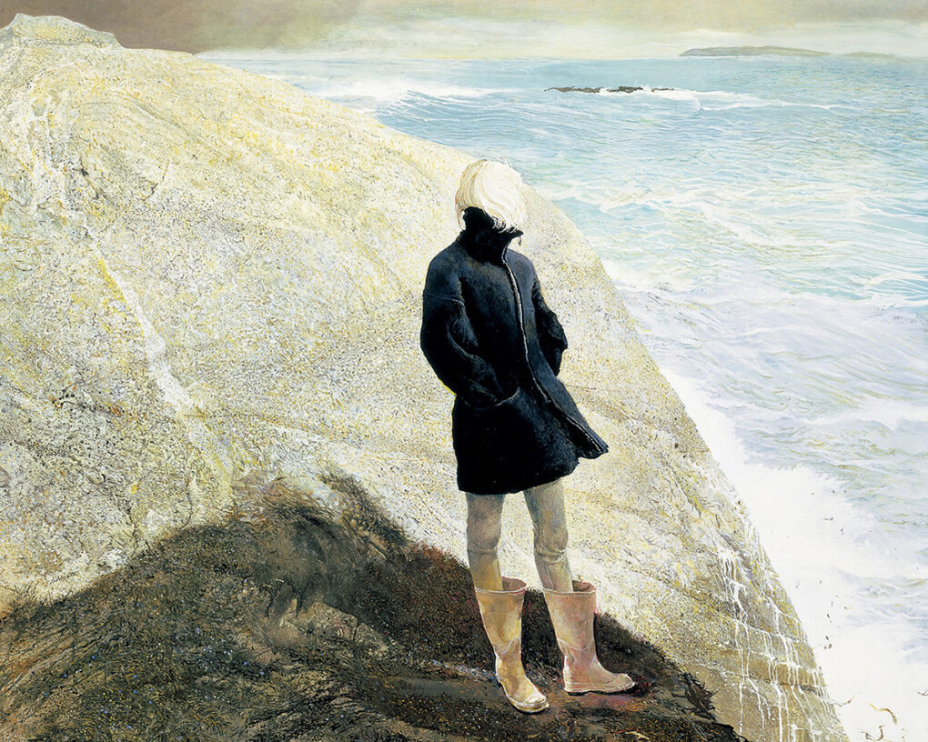 Andrew Wyeth (American, 1917-2009), On the Edge, 2001, Tempera on panel, Bank of America Collection, © 2017 Andrew Wyeth / Artists Rights Society (ARS), New York