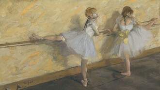 Edgar Degas, Bailarinas practicando en la barra