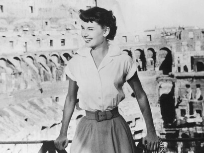 Audrey Hepburn al Colosseo in "Vacanze Romane"