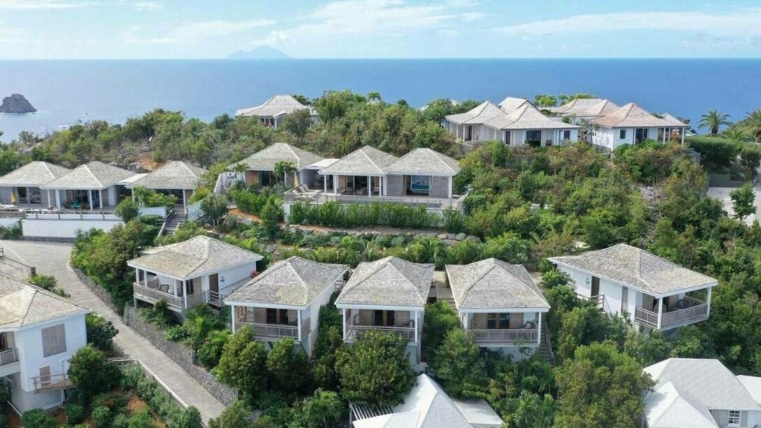 An aerial view of Villa Marie at St Barts