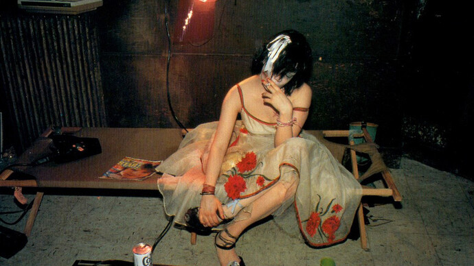 Nan Goldin, Trixie on the cot, NYC, 1979, (From the Ballad of Sexual Dependency), Cibachrome print 
© Nan Goldin, Courtesy Artist & Guido Costa Projects
