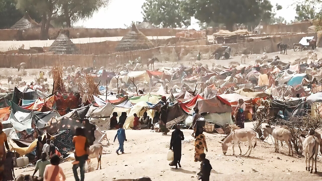 A screengrab of a refugee camp from the report “Number of Refugees Who Fled Sudan for Chad Doubles in One Week”, Chad