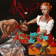 Couper des fleurs par malheur
,
2023
Huile sur toile
170
x 190 cm. ©
Courtesy Templon, Paris
–
Brussels
–
New York / Laurent Edeline