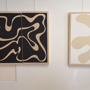 Hannah Polskin, Nebula 3 (Triptych), 2024 and Hannah Polskin, Nebula 4 (Diptych), 2024. Courtesy of Space Gallery St Barth