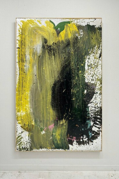 James Greco,
Paper Abstraction 2, 2021 -2022,
Oil and acrylic on paper construction,
mounted on artist frame,
72 x 48 inches. Courtesy of the artist and Marquee Projects