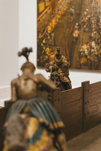 Tornei di Toscana. La Giostra del Saracino, il Palio della Balestra e il Gioco del Ponte, vista della mostra. Per gentile concessione delle Gallerie degli Uffizi 