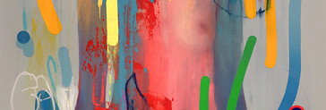 Erik Jones, Royal-Crayons, 24x36 inch, 61x91cm. Watercolor, colored pencil, water-soluble wax pastel, acrylic on Rives bfk paper mounted to panel