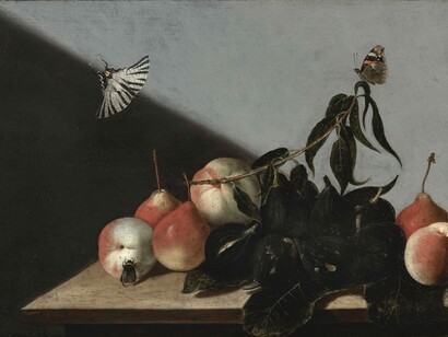 Fede Galizia, Still life with apples, pears, figs and butterflies