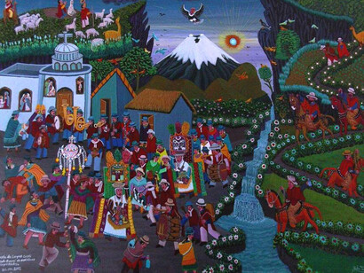 Tigua, Arte desde el centro del Mundo, Corpus Christi, El Inti Raymi de nuestros antepasados,
Julio Toaquiza