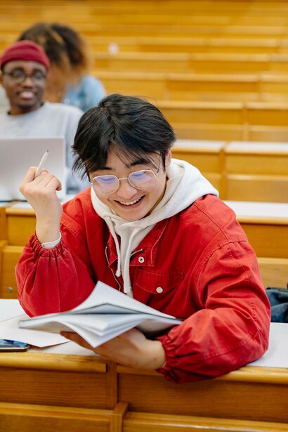 Students smiles after learning something new