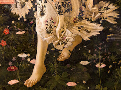 Dettaglio del prato nella primavera di Sandro Botticelli, 1477–1482