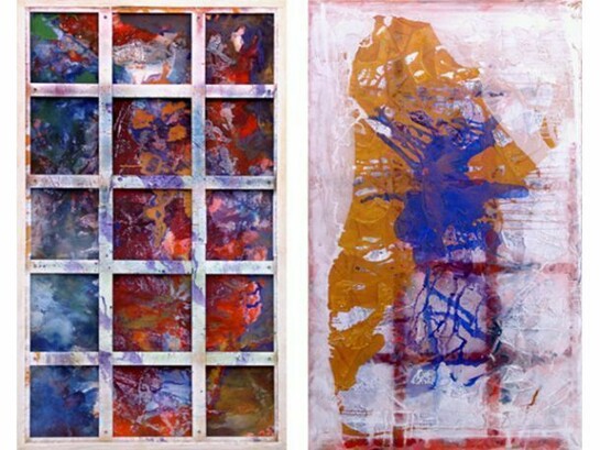 Dona Nelson, Phigor, acrylic and acrylic medium on canvas, 117 x 70 in. (double-sided)