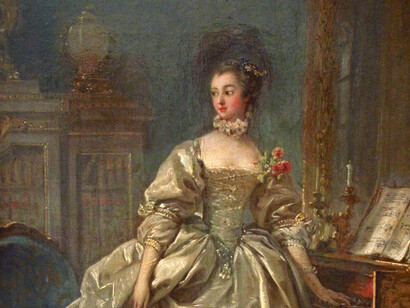 Francois Boucher – Madame de Pompadour standing at the Clavichord, 1750