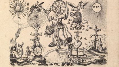 Rosacrocianesimo, incisione, 1649. Rosenkreutz