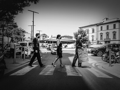 Azione artistica, foto Riccardo Pinna