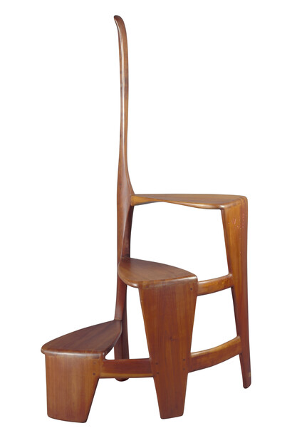 Library Ladder, 1966, Image dimensions: 3587px x 6013px, Wharton Esherick, Cherry, mahogany; joined, dovetailed, tenoned, Purchased by the American Craft Council, 1968. Photo by George Erml