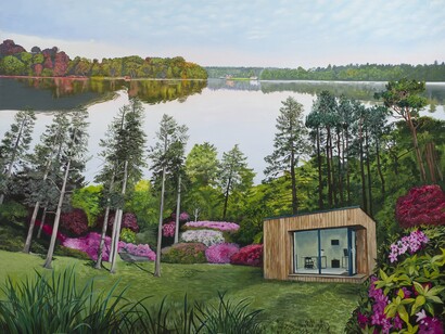 Natasha Kissell, Still Waters, 2015, Oil on canvas, 48 x 50 in / 122 x 127 cm, courtesy of Eleven, London 
 

