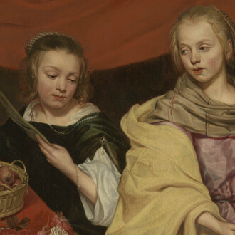 Michaelina Wautier, Two girls as Saints Agnes and Dorothea. Courtesy of Musée des Beaux-Arts de Gand