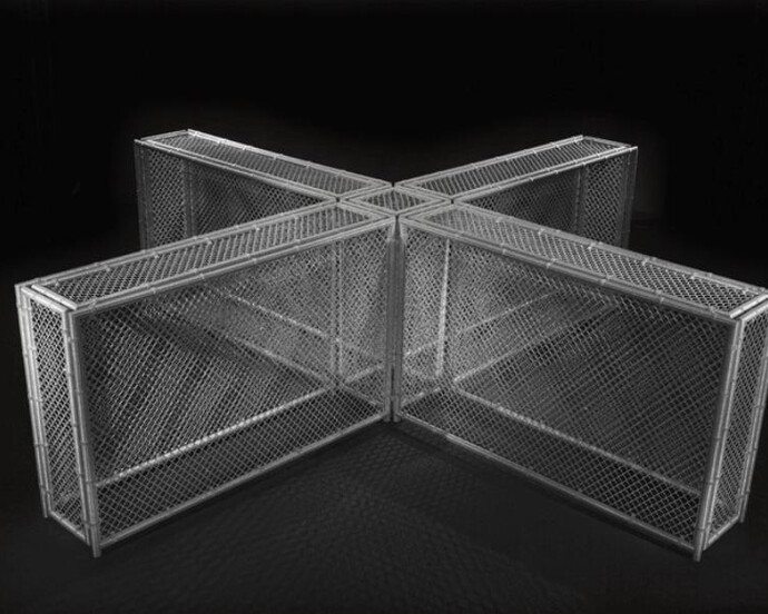 Liza Lou, Maximum Security, 2007–8, steel, glass beads, 276 × 276 × 80 inches, Courtesy of the artist and Lehmann Maupin, New York and Hong Kong, Photo by Tom Powell