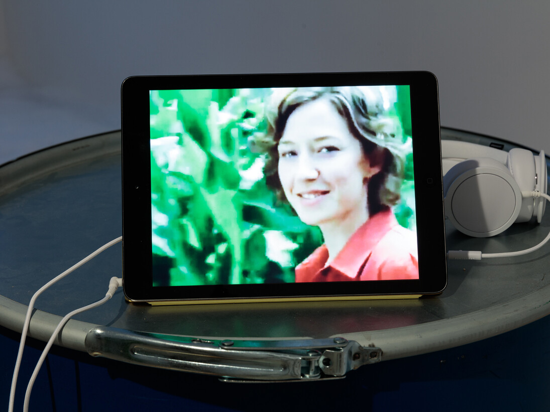 High Fructose Corn Syrup Advertisements by the American Corn Refiners Association, 2015, video on iPad, yellow iPad cover, headphones, 24 x 16.5 x 1 cm, 9 1/2 x 6 1/2 x 3/8 ins, courtesy of Vilma Gold, London and Neue Alte Brücke, Frankfurt
