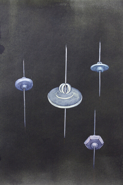 Reuven Israel. Untitled (page from a notebook #2 ), 2012. Watercolor on paper, 12 x 9 inch