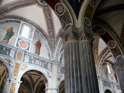 Interno dell'abbazia di San Colombano di Bobbio, Emilia-Romagna, Italia