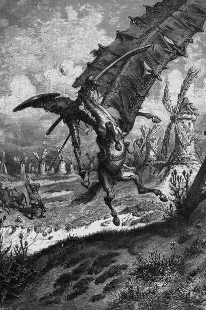 Gustave Doré, Don Quijote y los molinos de viento, 1863